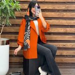 مانتو بغل سه دکمه آستین پفی
