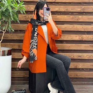 مانتو بغل سه دکمه آستین پفی