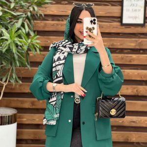 مانتو مازراتی دودکمه آسیتن پفی