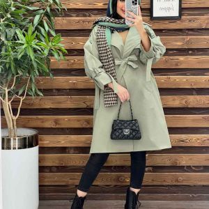 بارونی بلند آستین سگک در ونوس مد
