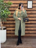 بارونی بلند یقه دوبل کد 2383 - تصویر 8