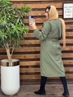 بارونی بلند یقه دوبل کد 2383 - تصویر 12