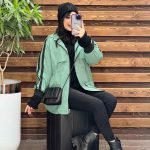 بارونی ژیله دار آستین نوار دوزی