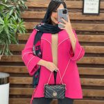 مانتو یقه دوبل مغزی دوزی