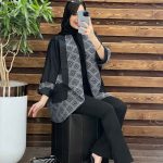 مانتو پانچ ژاکارد سوزن دوزی در ونوس مد