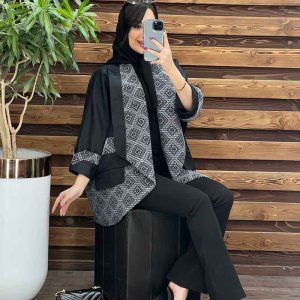 مانتو پانچ ژاکارد سوزن دوزی در ونوس مد