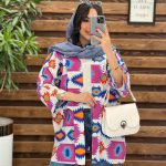 مانتو لنین طرح دار کوک دوزی