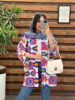 مانتو لنین طرح دار کوک دوزی