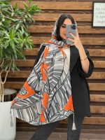 شال حریر طرح برگ کد 2512 - تصویر 8