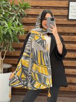 شال حریر طرح برگ کد 2512 - تصویر 7