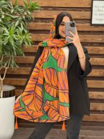 شال حریر طرح برگ کد 2512 - تصویر 2