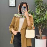 مانتو کتان یقه آمریکایی