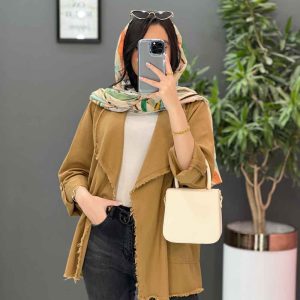 مانتو کتان یقه آمریکایی