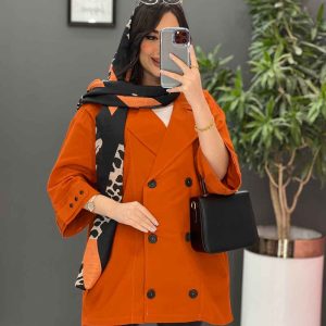 مانتو کتی شش دکمه آستین پرچ