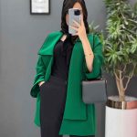 مانتو یقه دوبل مغزی دوزی