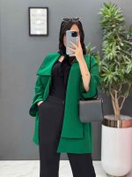 مانتو یقه دوبل مغزی دوزی