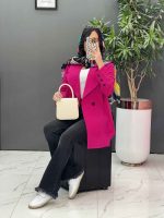 مانتو لنین دودکمه مدل آیریس کد 2485 - تصویر 4