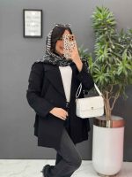 مانتو لنین دودکمه مدل آیریس کد 2485 - تصویر 3