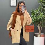 مانتو لنین دودکمه آستین برگردون در ونوس مد