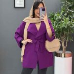 مانتو لنین یقه انگلیسی کمردار در ونوس مد