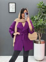 مانتو لنین یقه انگلیسی کمردار در ونوس مد