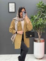 مانتو کتان دو جیب دکمه دار کد 2633 - تصویر 10