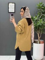 مانتو کتان دو جیب دکمه دار کد 2633 - تصویر 22