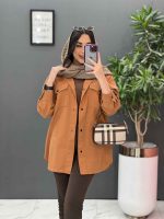 مانتو کتان زاپ دار پایین هلال در ونوس مد