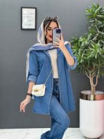 مانتو جین بهاره جلو دکمه در ونوس مد