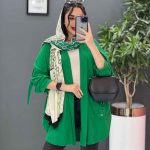 مانتو سرشونه بنددار جیب پرچی در ونوس مد
