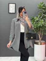 مانتو کتان لمه مغزی دوزی پایین چاک کد 2675 - تصویر 6