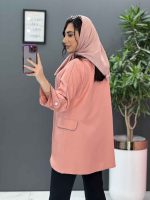 مانتو کتان لمه مغزی دوزی پایین چاک کد 2675 - تصویر 10