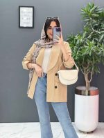 مانتو کتی چهاردکمه یقه آرشال کد 2684 - تصویر 4