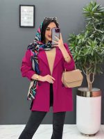مانتو کتی چهاردکمه آستین کش در ونوس مد
