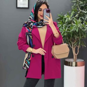 مانتو کتی چهاردکمه آستین کش در ونوس مد