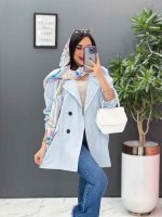 مانتو کتی چهاردکمه آستین کش کد 2674 - تصویر 3