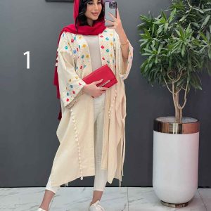 مانتو لنین نچرال بلند طرح دوزی در ونوس مد