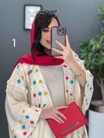 مانتو لنین نچرال بلند طرح دوزی کد 2672 - تصویر 5