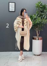 مانتو لنین نچرال بلند طرح دوزی کد 2672 - تصویر 2