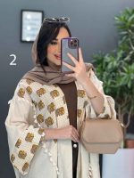 مانتو لنین نچرال بلند طرح دوزی کد 2672 - تصویر 14