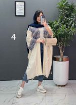 مانتو لنین نچرال بلند طرح دوزی کد 2672 - تصویر 8
