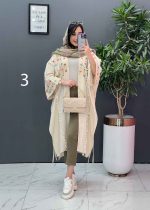 مانتو لنین نچرال بلند طرح دوزی کد 2672 - تصویر 11