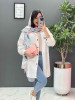 مانتو جلو بسته سفید