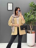 مانتو کتی دودکمه یقه انگلیسی کد 2691 - تصویر 7