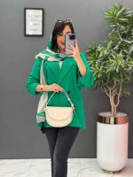 مانتو کتی دودکمه یقه انگلیسی کد 2691 - تصویر 2