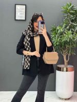 مانتو کتی دودکمه یقه انگلیسی کد 2691 - تصویر 3