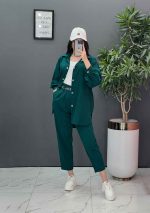 ست مانتو شلوار لنین کمربند Dior کد 2687 - تصویر 15