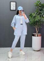 ست مانتو شلوار لنین کمربند Dior کد 2687 - تصویر 29