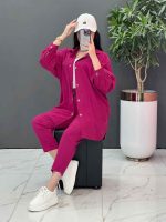 ست مانتو شلوار لنین کمربند Dior کد 2687 - تصویر 27