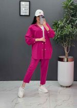 ست مانتو شلوار لنین کمربند Dior کد 2687 - تصویر 21